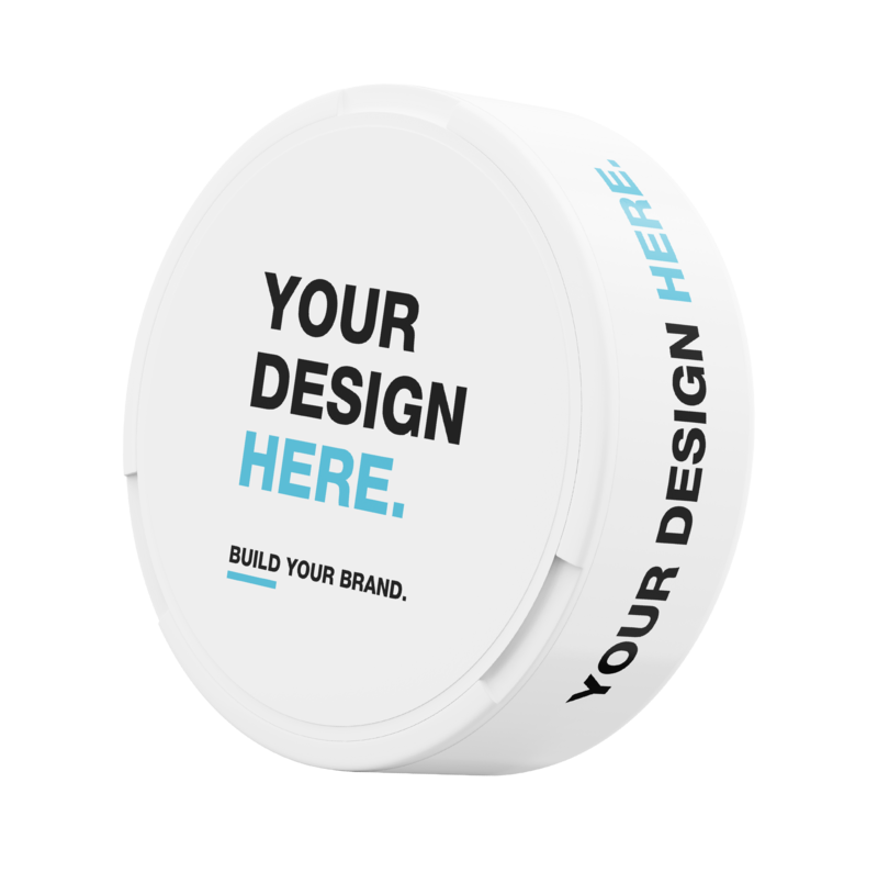 White-label nicotine pouch packaging